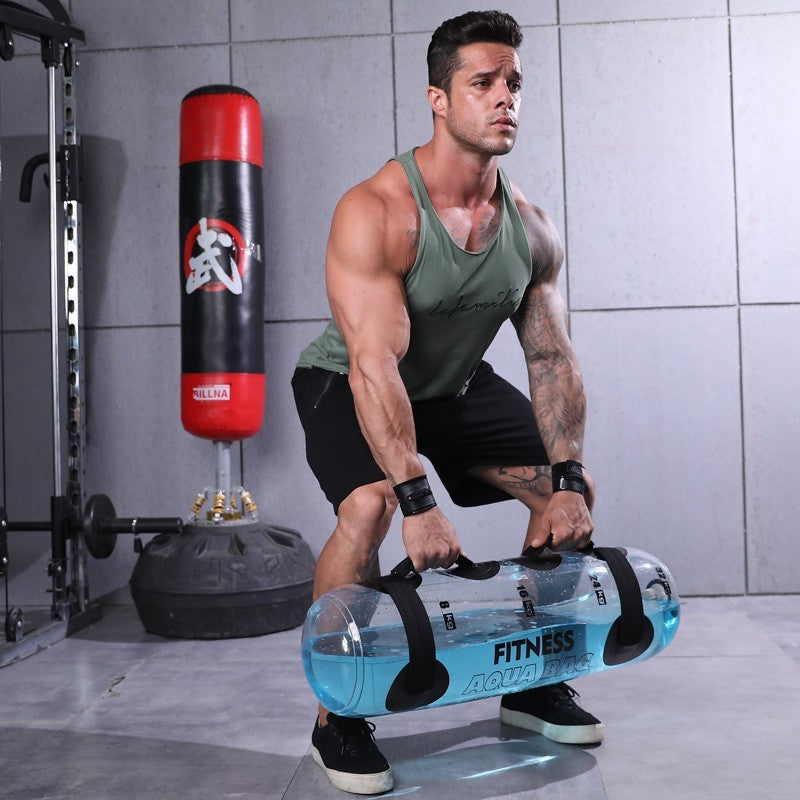 Transparent Cylindrical Water Dumbbell Fitness