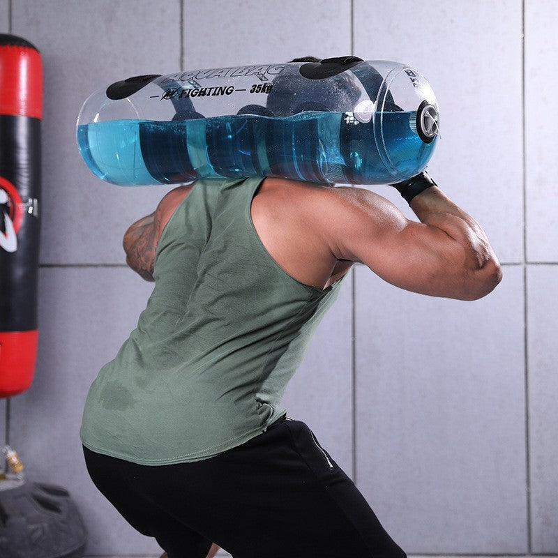 Transparent Cylindrical Water Dumbbell Fitness