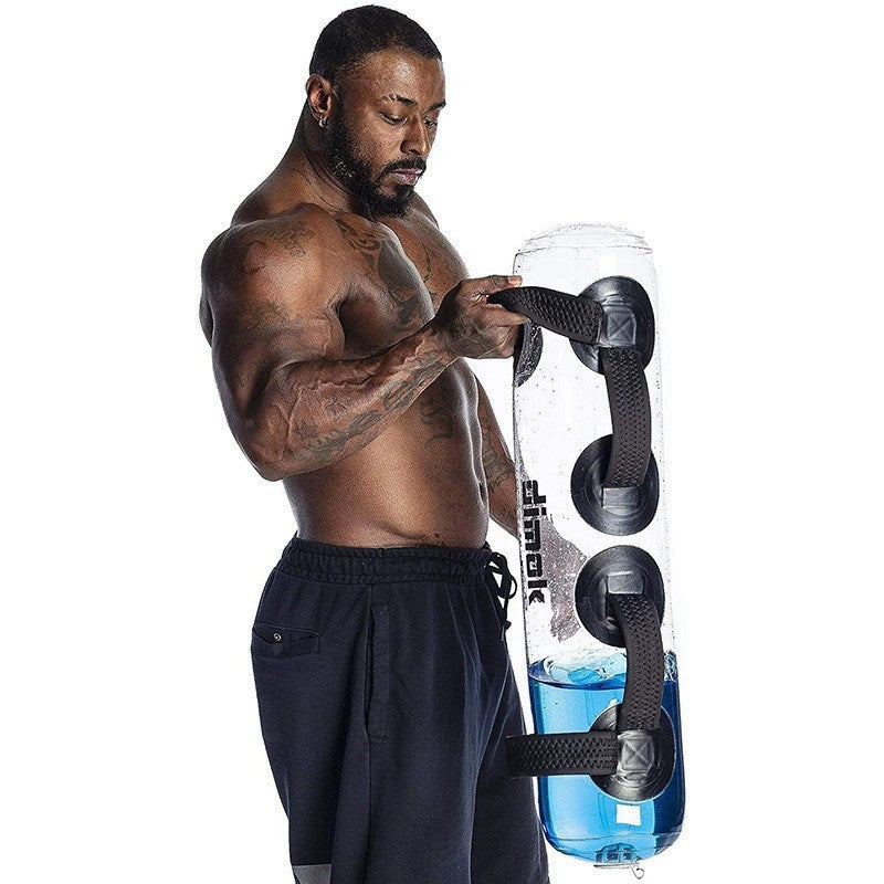 Transparent Cylindrical Water Dumbbell Fitness
