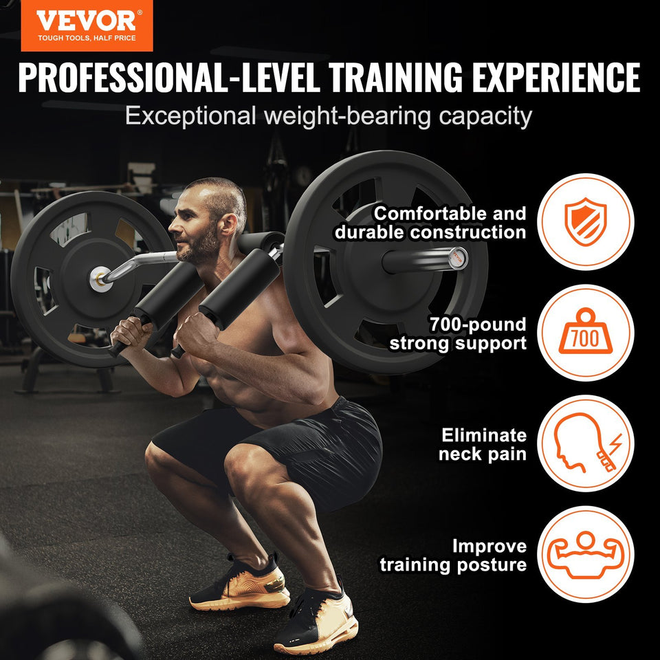 Safety Squat Bar, 700 LBS Fitness Squat  Bar, Safety Squat Bar Attachment With Shoulder And Arm Pads, 28mm Diameter Weight Bar, Ideal For Front Squats, Lunges, Rehab, Physical Therapy