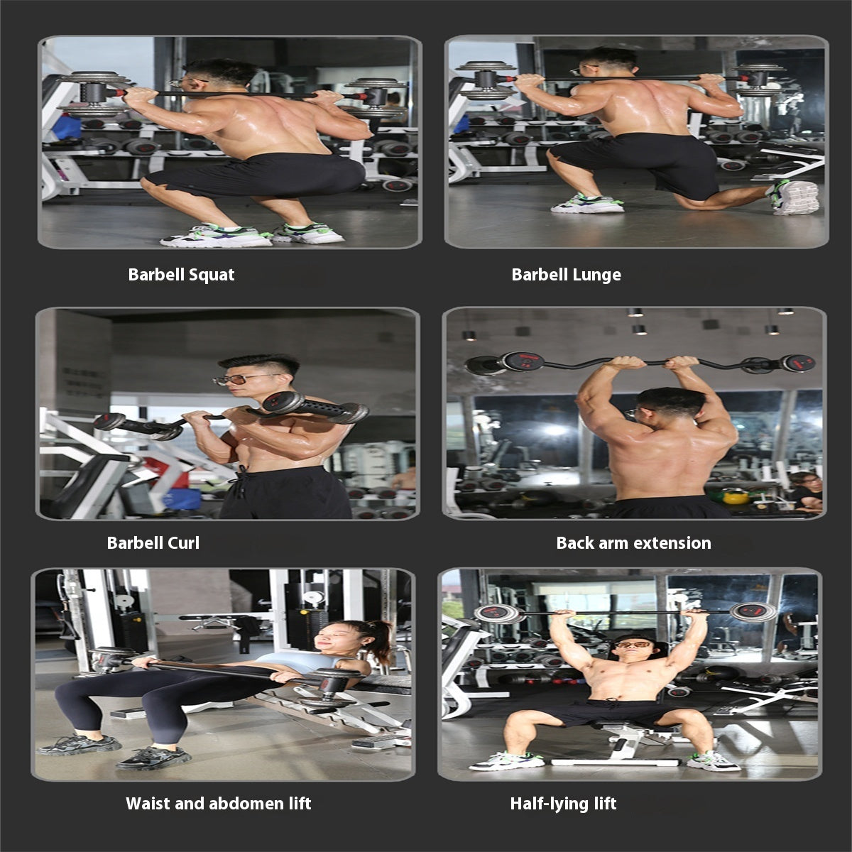 Men's Sports Adjustable Weight Fitness Barbell