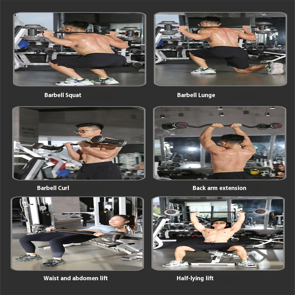 Men's Sports Adjustable Weight Fitness Barbell
